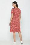 Zivame Knit Cotton Knee Length Nightdress - Burnt Brick — thumbnail 2